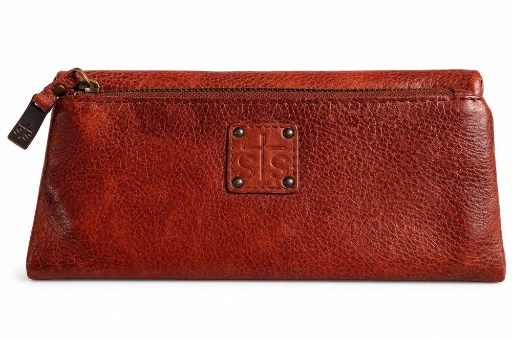 STS Ranchwear Boho Cowgirl Juniper Brown Buffalo Leather Zip Wallet Western